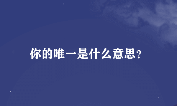 你的唯一是什么意思？