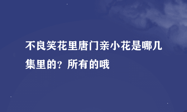 不良笑花里唐门亲小花是哪几集里的？所有的哦