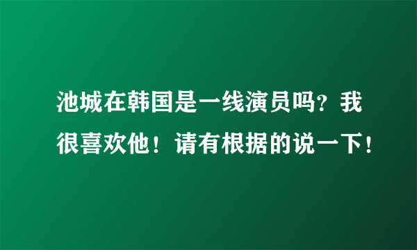 池城在韩国是一线演员吗？我很喜欢他！请有根据的说一下！