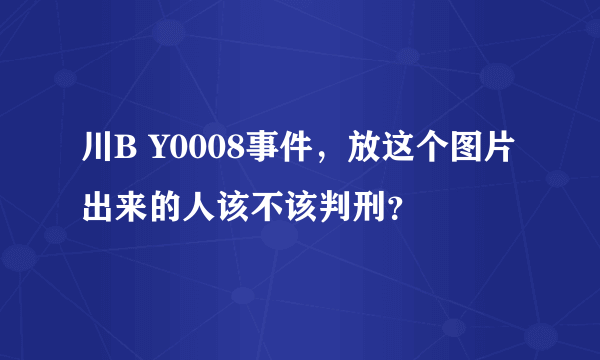 川B Y0008事件，放这个图片出来的人该不该判刑？