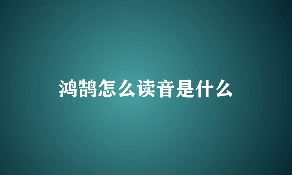 鸿鹄怎么读音是什么