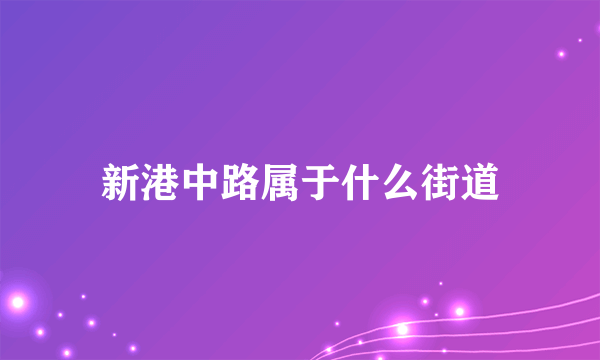 新港中路属于什么街道