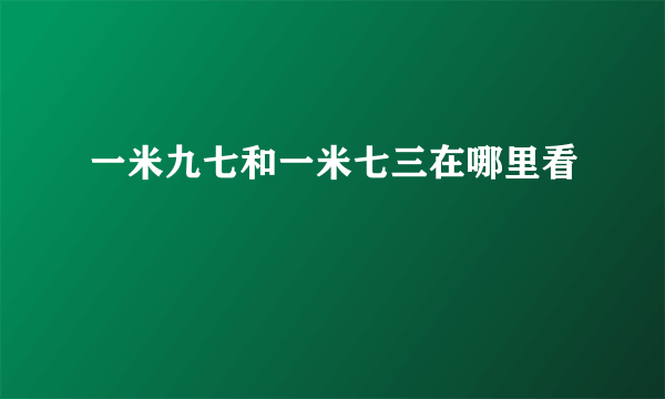 一米九七和一米七三在哪里看