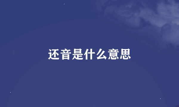 还音是什么意思