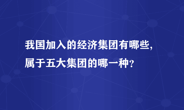 我国加入的经济集团有哪些,属于五大集团的哪一种？