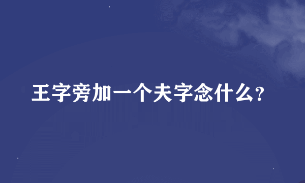 王字旁加一个夫字念什么？