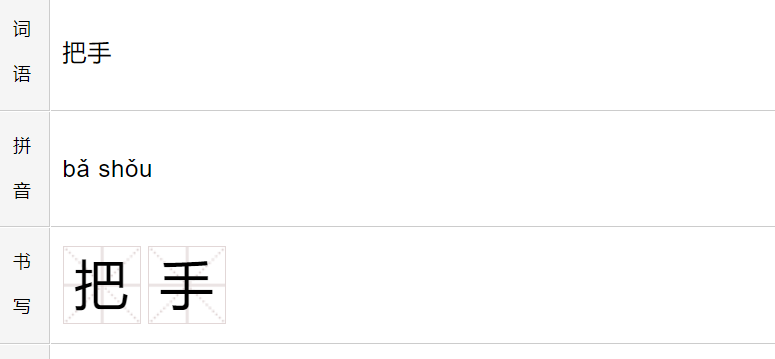 把手的拼音
