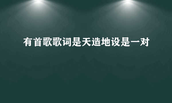 有首歌歌词是天造地设是一对