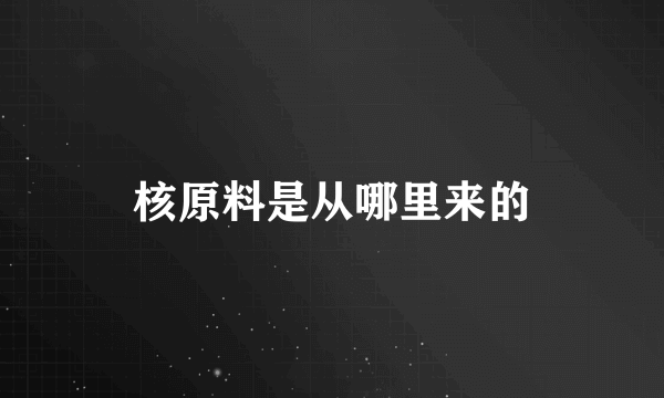 核原料是从哪里来的