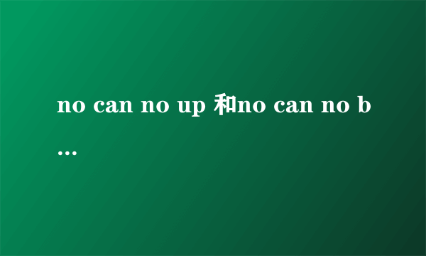 no can no up 和no can no bb是什么意思？