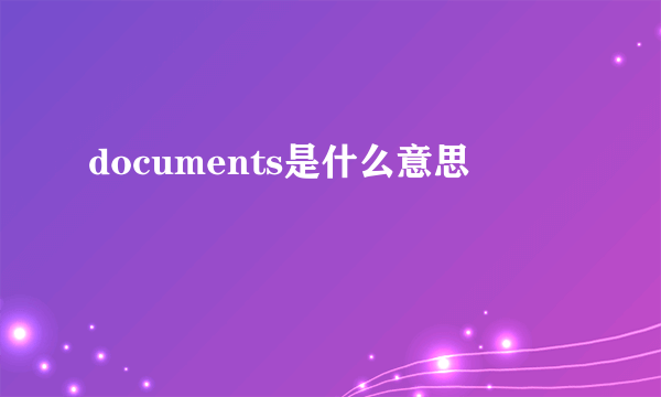 documents是什么意思