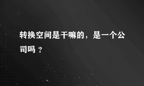 转换空间是干嘛的，是一个公司吗 ？