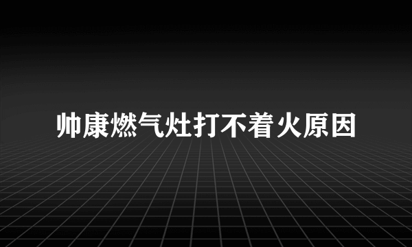 帅康燃气灶打不着火原因