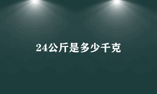 24公斤是多少千克