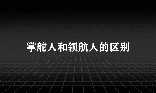 掌舵人和领航人的区别