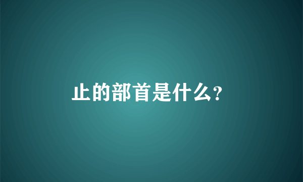 止的部首是什么？