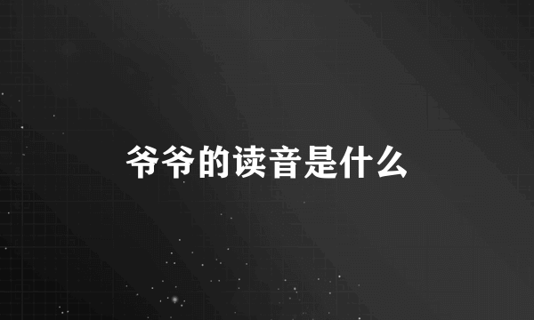 爷爷的读音是什么