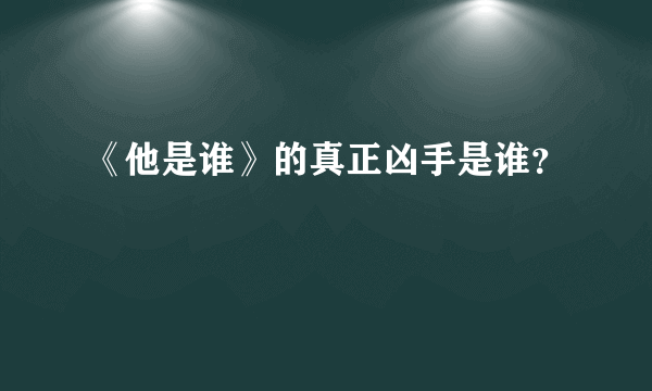 《他是谁》的真正凶手是谁？