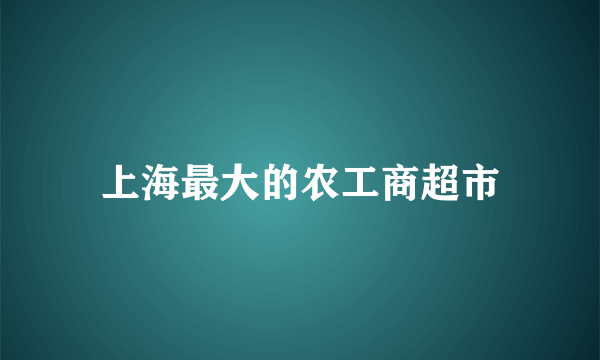 上海最大的农工商超市