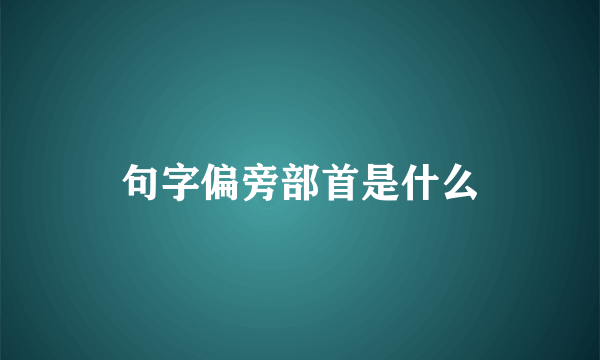 句字偏旁部首是什么