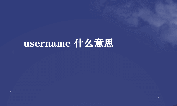 username 什么意思