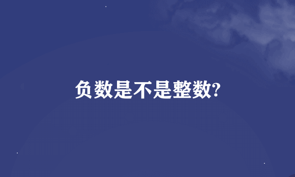 负数是不是整数?