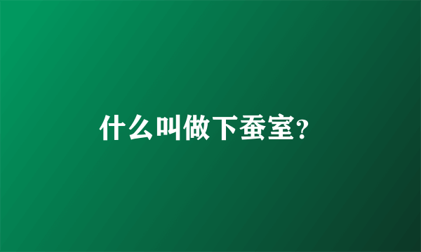 什么叫做下蚕室？