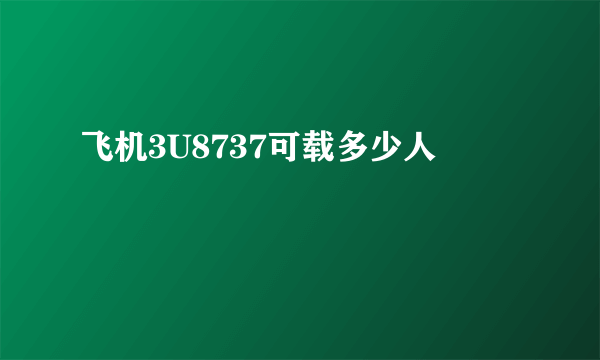 飞机3U8737可载多少人