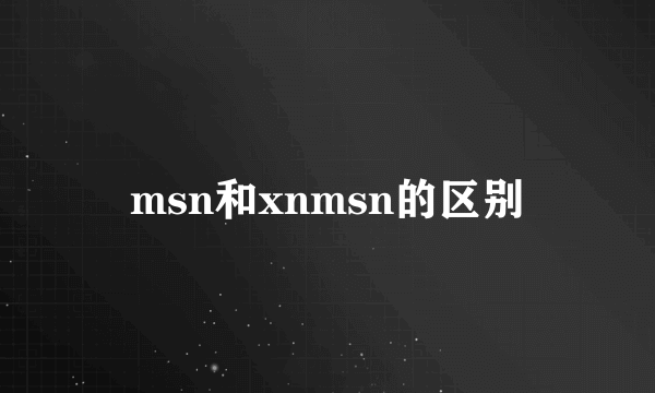 msn和xnmsn的区别