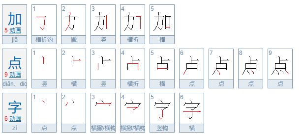 加点字的笔顺是什么？