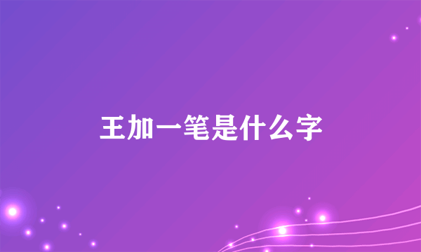 王加一笔是什么字