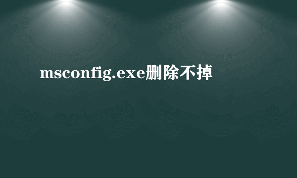 msconfig.exe删除不掉