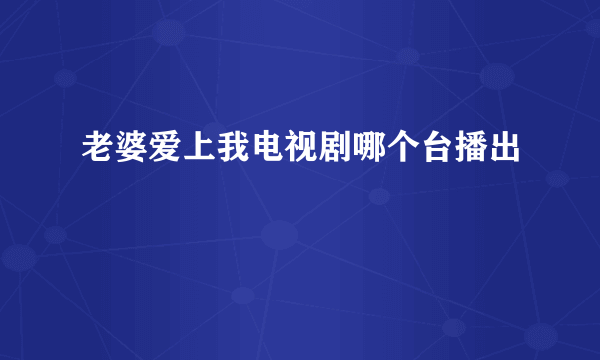 老婆爱上我电视剧哪个台播出