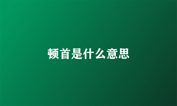 顿首是什么意思