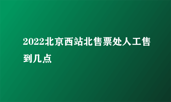 2022北京西站北售票处人工售到几点