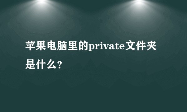 苹果电脑里的private文件夹是什么？