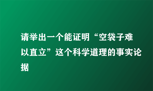 请举出一个能证明“空袋子难以直立”这个科学道理的事实论据