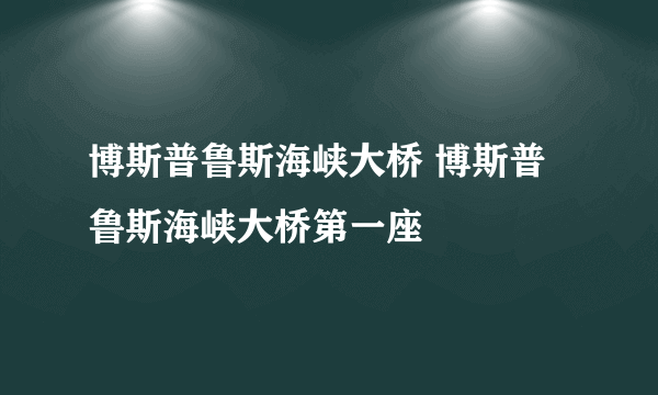 博斯普鲁斯海峡大桥 博斯普鲁斯海峡大桥第一座