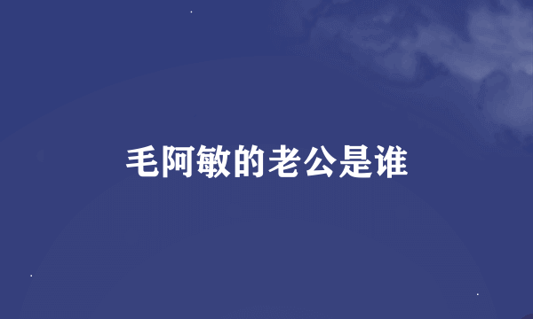 毛阿敏的老公是谁