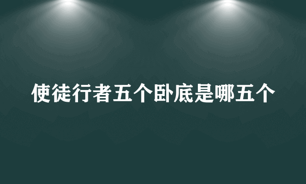 使徒行者五个卧底是哪五个