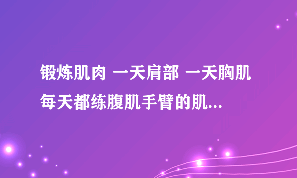 锻炼肌肉 一天肩部 一天胸肌 每天都练腹肌手臂的肌肉 这样效果好吗