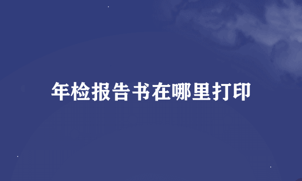 年检报告书在哪里打印