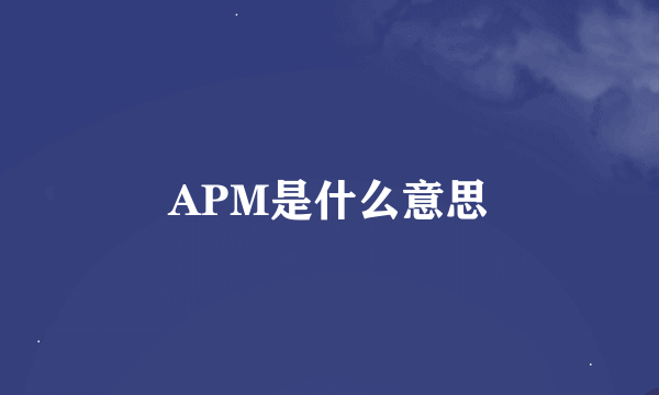 APM是什么意思