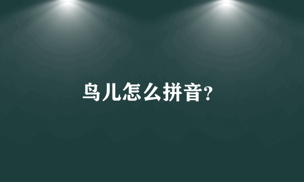 鸟儿怎么拼音？