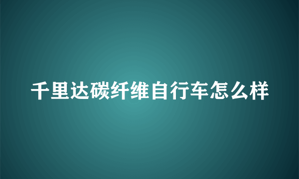 千里达碳纤维自行车怎么样