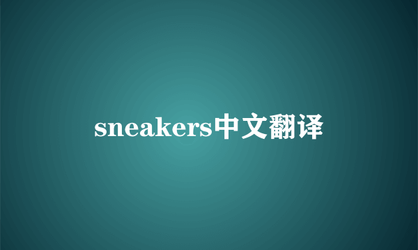 sneakers中文翻译