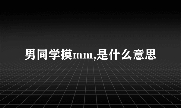 男同学摸mm,是什么意思