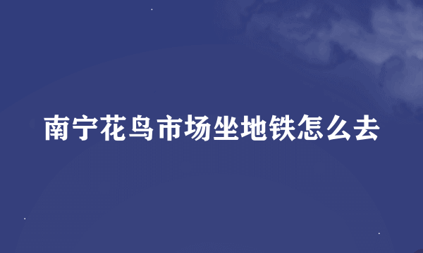 南宁花鸟市场坐地铁怎么去