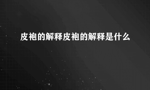 皮袍的解释皮袍的解释是什么