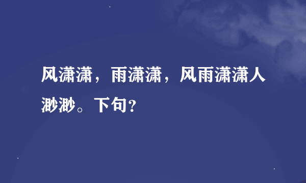 风潇潇，雨潇潇，风雨潇潇人渺渺。下句？